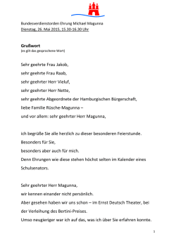 Gru&szlig;wort Sehr geehrte Frau Jakob, sehr geehrte - Bertini