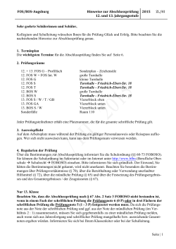 FOS/BOS-Augsburg Hinweise zur Abschlussprüfung