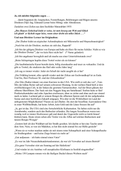 Ja, ich m&ouml;chte folgendes sagen . . . . . . damit begannen die