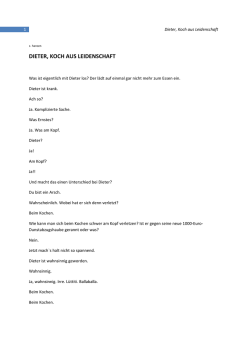 DIETER, KOCH AUS LEIDENSCHAFT