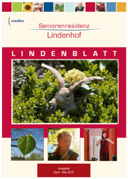 Ausgabe April - Mai 2015 - Seniorenresidenz Lindenhof