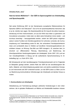 Hast du keinen M&uuml;lleimer? &ndash; Der GER im Spannungsfeld von