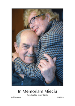 In Memoriam Mieciu Geschichte einer Liebe