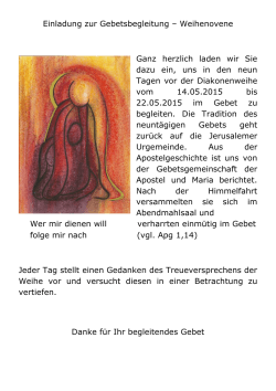 Novene 2015 - Ständiges Diakonat im Bistum Rottenburg