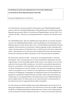 Entschließung des gemeinsamen Begleitgremiums (28.04.2015)