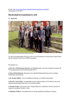 Hochschulrat konstituierte sich - bei der Graduate School of