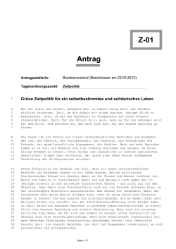 Gr&uuml;ne Zeitpolitik f&uuml;r ein selbstbestimmtes und solidarisches Leben