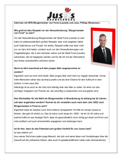 Interview mit SPD-B&uuml;rgermeister von Forst (Lausitz) und Juso