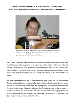 Armbrustschützin Marina Schießl verpasst Qualifikation