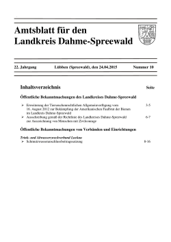 Amtsblatt Nr. 10 - 2015  - Landkreis Dahme
