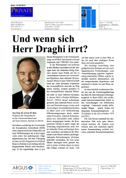 Herr Draghi irrt? - Swiss Finance Institute