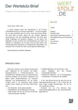 Der Wertstolz-Brief: April 2015