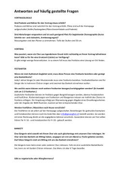 H&auml;ufig gestellte Fragen - Schweizer Gesangfest Meiringen