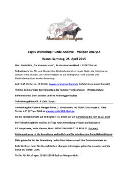 Hunde Analyse/Welpen Analyse - Internationaler Club f&uuml;r Lhasa