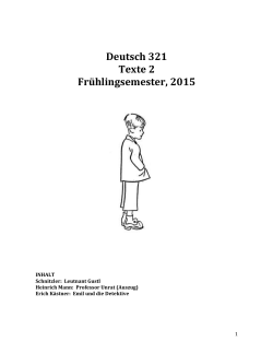 Deutsch 321 Texte 2 Frühlingsemester, 2015