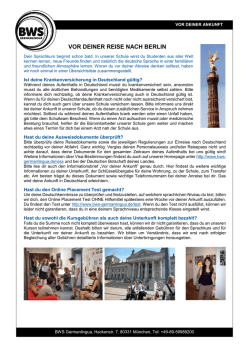 VOR DEINER REISE NACH BERLIN