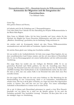 Jenseits der Willkommenskultur