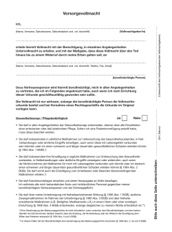 Vorsorgevollmacht - Putz & Steldinger M&uuml;nchen