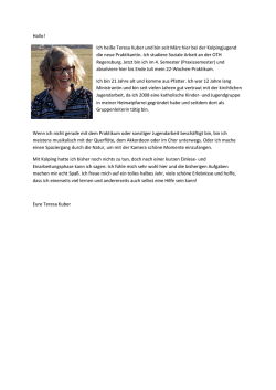 Ich hei&szlig;e Teresa Kuber und bin seit M&auml;rz hier bei der Kolpingjugend