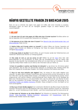H&auml;ufig gestellte Fragen zu Bike4Car 2015