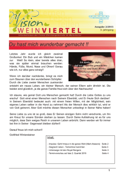 Du hast mich wunderbar gemacht !!