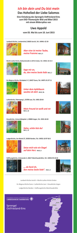 Ich bin dein und Du bist mein - Ev.-luth. Sprengel Ostfriesland-Ems