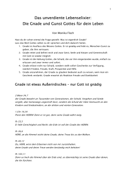Gnade und Gunst Gottes f&uuml;r dein Leben!