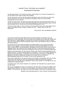 Einige exemplarische Interviews