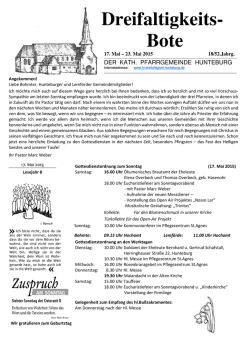 Dreifaltigkeitsbote - aktueller Pfarrbrief im PDF