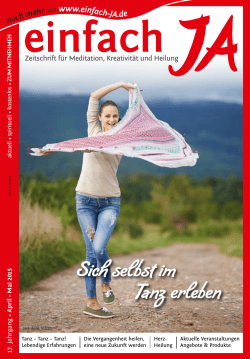 "Sich selbst im Tanz erleben" - Ausgabe April/Mai 2015