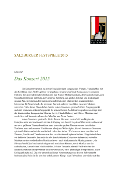 Das Konzert 2015 - Salzburger Festspiele