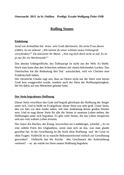 Jesus, der Steine ins Rollen bringt (Osternacht 2015)