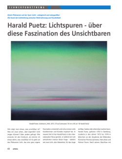 Harald Puetz: Lichtspuren - &uuml;ber diese Faszination des Unsichtbaren