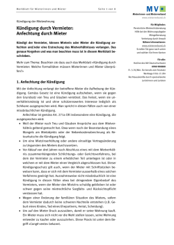Kündigung durch Vermieter: Anfechtung durch Mieter