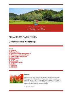 Newsletter Mai 2015 - GC Schloss Weitenburg