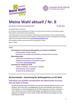 Meine Wahl aktuell Nr. 8 vom 30. März 2015
