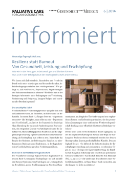 informiert 6-2014 PDF - Palliative Care und Organisationsethik