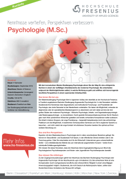 Psychologie (M.Sc.) - Hochschule Fresenius