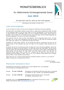 Juni 2015 - Evangelisch-Reformierte Kirchengemeinde Soest