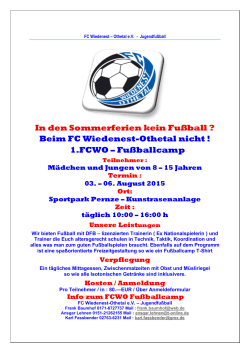 1.FCWO – Fußballcamp - FC Wiedenest-Othetal