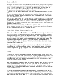 Glaube und Zweifel