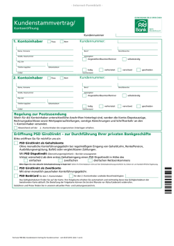 Kundenstammvertrag/ - PSD Bank - Berlin