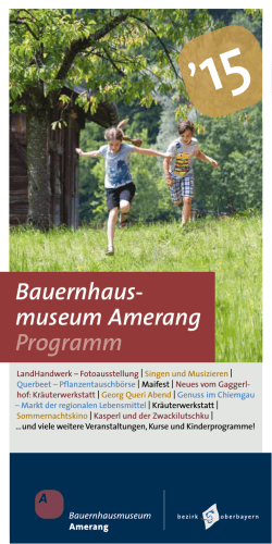 Jahresprogramm - Bauernhausmuseum Amerang