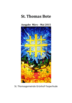 St. Thomas Bote - Luth. St. Thomasgemeinde Grünhof