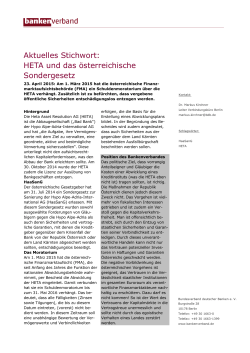 Aktuelles Stichwort: HETA und das österreichische Sondergesetz