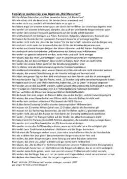 Fernfahrer machen hier eine Demo als &bdquo;Wir
