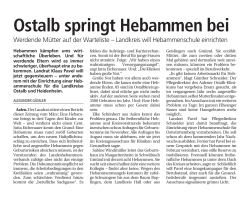Schwäbische Post/Gmünder Tagespost: Ostalb springt Hebammen bei