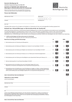 Deutsche Beteiligungs AG Formular zur Briefwahl oder Vollmacht