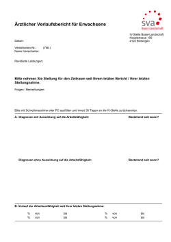 &Auml;rztlicher Verlaufsbericht f&uuml;r Erwachsene - SVA-BL
