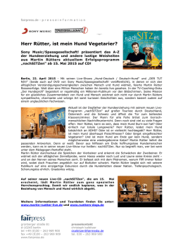 Herr R&uuml;tter, ist mein Hund Vegetarier?